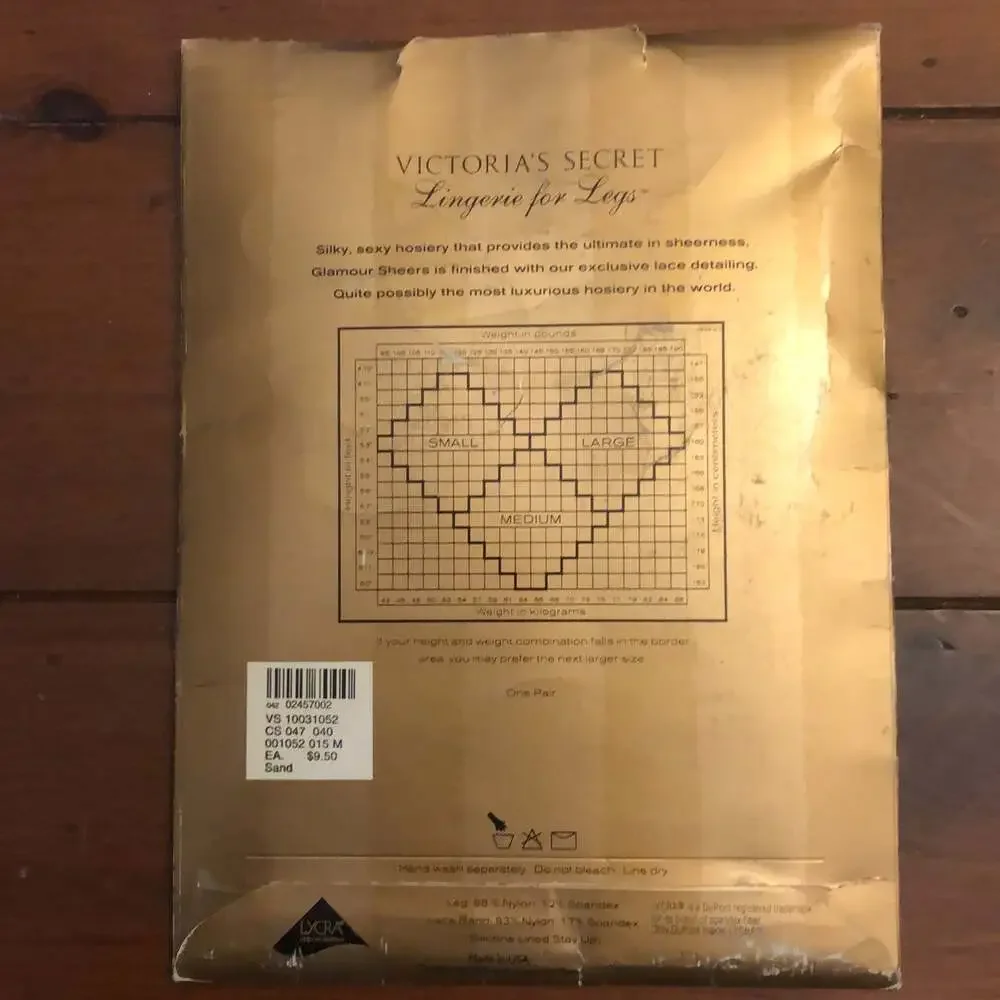 NWT Vintage Victoria's Secret Glamour Sheers Lace Top Thigh Highs size medium